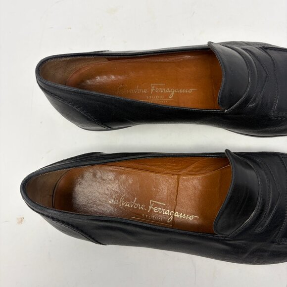 Salvatore Ferragamo Black Leather Loafers